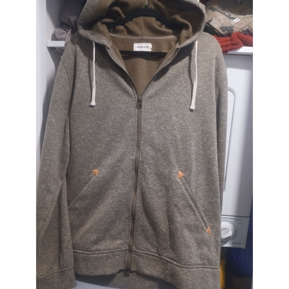 Taylor Stitch Apres Full Zip Hoodie Sweatshirt Sz 42 Large Brown